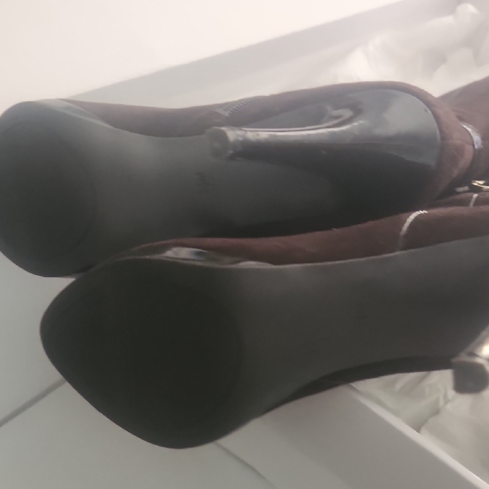 Nine West Women's Dark Brown Heeled Boots - Picture 6 of 8